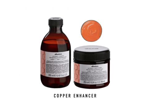 DAVINES Alchemic Copper dažantis kondicionierius, skirtas natūraliems ar dažytiems vario spalvos plaukams., 250ml